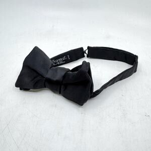 Vintage CHARVET Place Vendome Black Silk Bow Tie